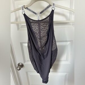 Cheetah mesh grey bodysuit